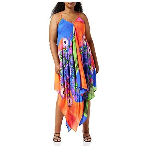 Desigual eco beach floral vestito, multicolore, medium donna