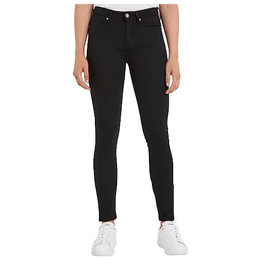 Tommy Hilfiger jeans donna heritage como skinny rw elasticizzati, nero (masters black), 31w / 32l