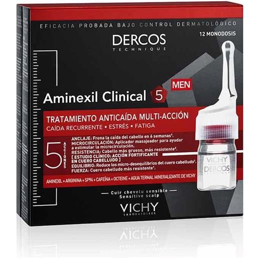 Vichy Dercos - aminexil trattamento anticaduta uomo, 12 fiale x 6ml