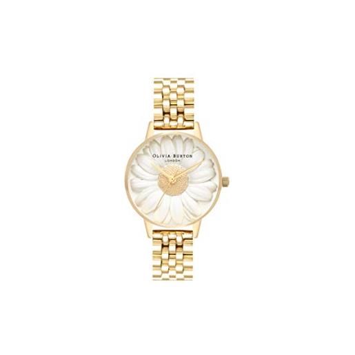 Olivia Burton orologio analogico al quarzo da donna con cinturino in acciaio inossidabile dorato - ob16fs100