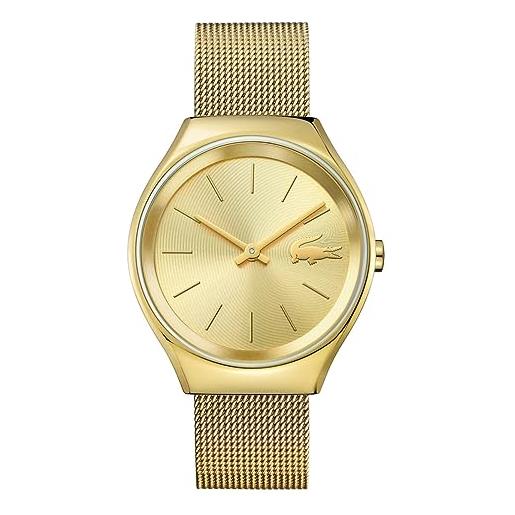 Lacoste orologio analogico al quarzo da donna con cinturino in acciaio inossidabile dorato - 2000952