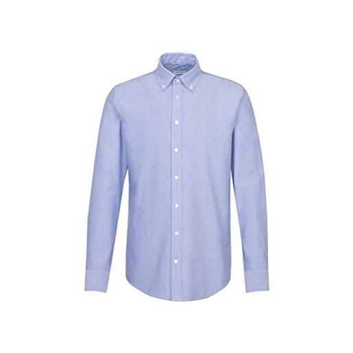 Seidensticker slim langarm mit button-down kragen soft uni smart business camicia formale, blu (blau 13), 41 uomo
