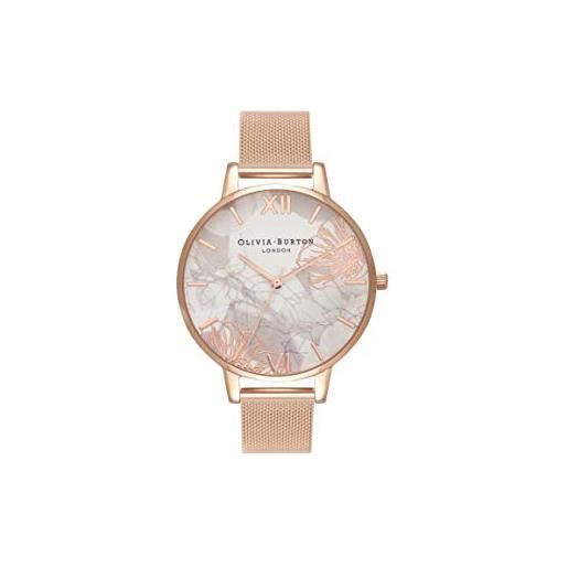 Olivia Burton orologio analogico al quarzo da donna con cinturino in acciaio inossidabile color oro rosa - ob16vm15