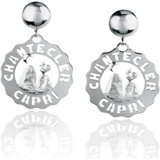 Chantecler orecchini argento con logo faraglioni piccoli