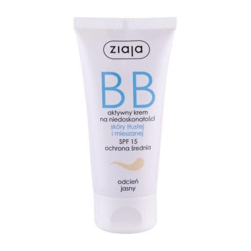 Ziaja bb cream oily and mixed skin spf15 bb cream per pelli grasse 50 ml tonalità light