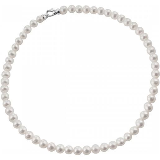 Salvini collana in argento con diamante e perle freshwater