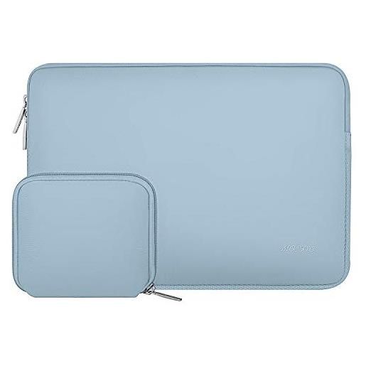 MOSISO laptop custodia pc portatil compatibile con mac. Book air 15 m3 a3114 m2 a2941 2023 2024/pro 15,15 surface laptop 5, dell xps 15, hp stream 14, neoprene borsa con piccolo case, airy blu