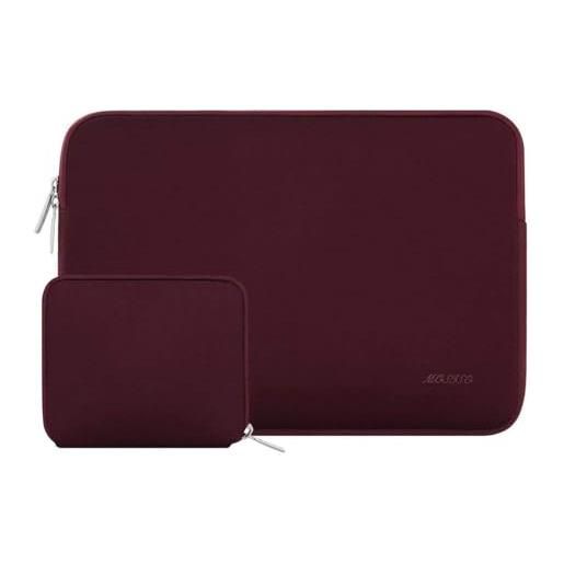 MOSISO laptop custodia pc portatil compatibile con mac. Book air 13 m3 m2 m1 a2337 a1932 2018-2024/pro 13 m2 m1 a2338 a2251 a2289 a2159 a1989 a1706, neoprene borsa con piccolo case, vino rosso