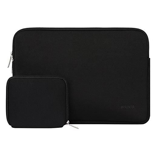 MOSISO laptop sleeve compatibile con mac. Book air 11, 11,6-12,3 pollici acer chromebook r11/hp stream/samsung/asus/surface pro x/7/6/5/4/3, neoprene borsa custodia con piccolo case, nero