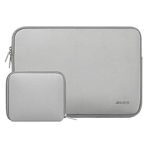 MOSISO laptop custodia pc portatil compatibile con mac. Book air 13 m3 m2 m1 a2337 a1932 2018-2024/pro 13 m2 m1 a2338 a2251 a2289 a2159 a1989 a1706, neoprene borsa con piccolo case, grigio