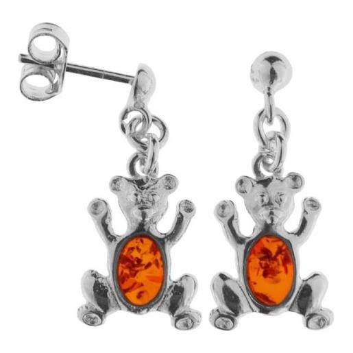 In. Collections - orecchini pendenti da donna con ambra, argento sterling 925, cod. 0010260470890