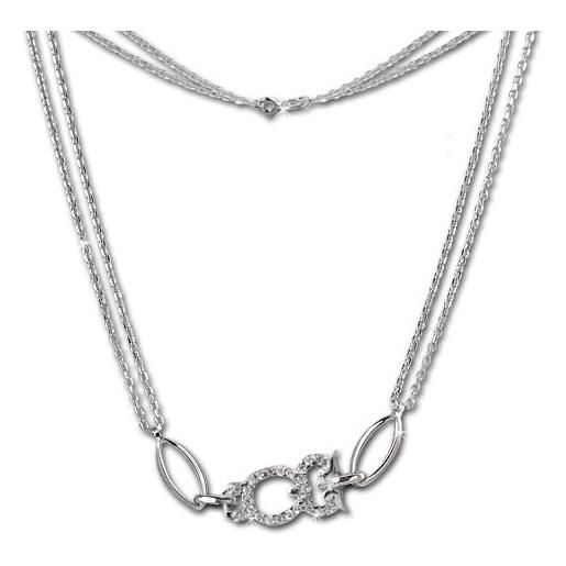SilberDream collana da donna in argento sterling 925 44,0 cm bianco vsdk424w