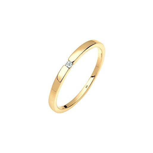 DIAMORE elli diamonds anello donne anello di fidanzamento classico con diamante (0,015 ct. ) in argento sterling 925