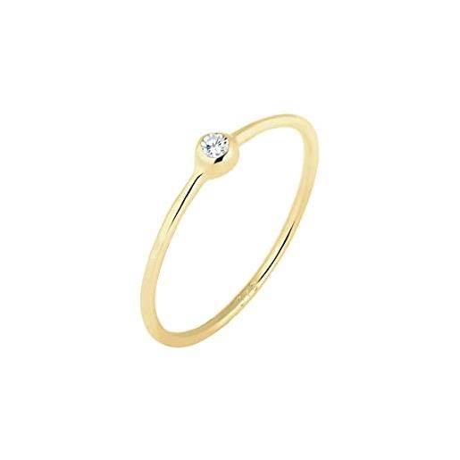 Elli premium anelli donna solitario classico con cristalli in oro giallo 375