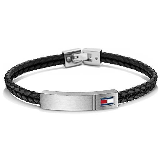 Tommy Hilfiger jewelry braccialetto da uomo in pelle nero - 2701010