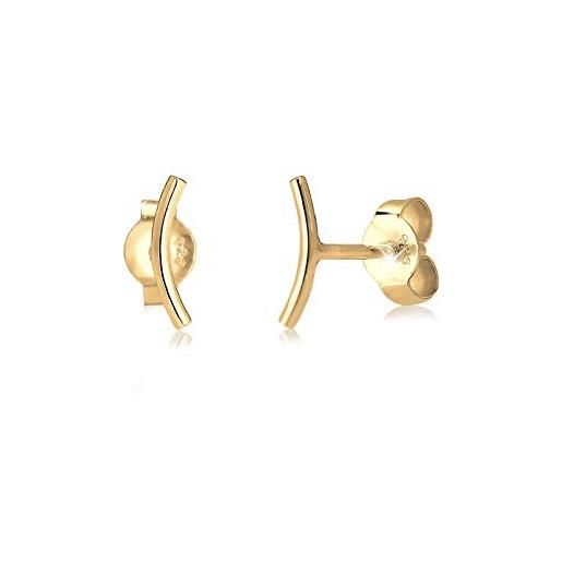 Elli orecchini da donna, arco in stile geometrico, alla moda, in argento sterling 925 placcato oro rosa