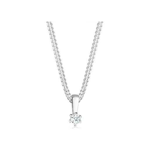 DIAMORE elli diamonds collana donne ciondolo cerchio elegante con diamante (0,06 ct. ) in argento sterling 925