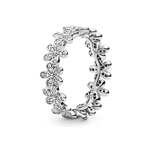 PANDORA - anello per donna, argento 925, motivo: margherite, con zirconi bianchi - 190934cz, argento, 20, cod. 190934cz-60