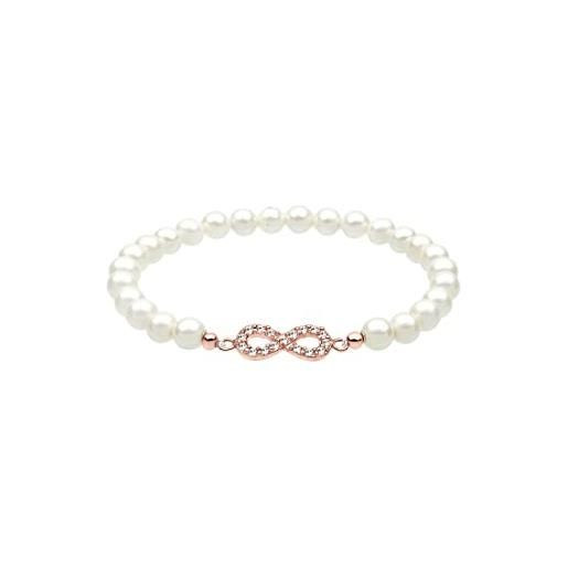Elli - bracciale da donna infinity con perle e cristalli , in argento 925