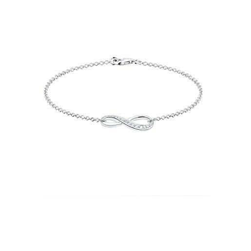 Orecchini in argento 925, simbolo INFINITY, catena unita con perno