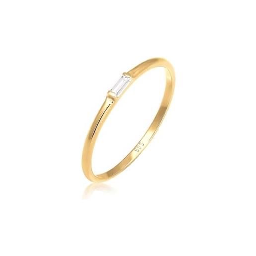 Elli premium anelli anello di fidanzamento, da donna, elegante e delicato, stile geometrico con topazio, in oro giallo 585