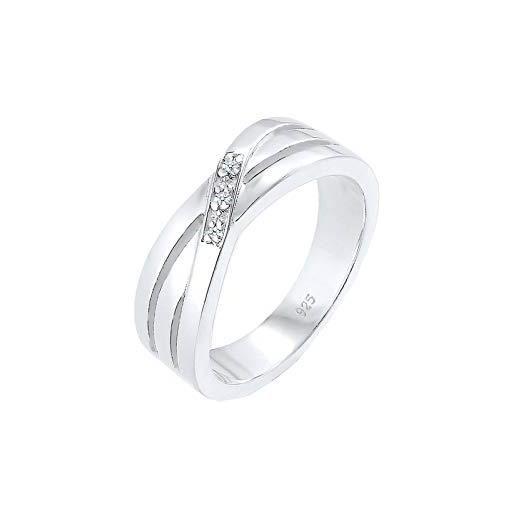 DIAMORE elli diamonds anello donne classico con diamante (0.015 ct. ) in argento sterling 925