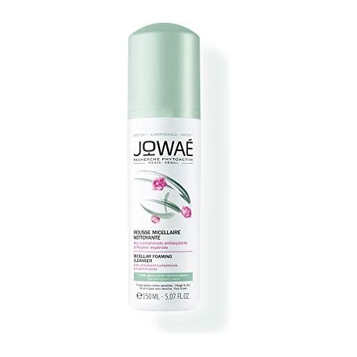 JOWAE jowaé mousse micellare struccante viso e occhi con peonia imperiale per tutti i tipi di pelle, anche sensibile, 150 ml, confezione da 1
