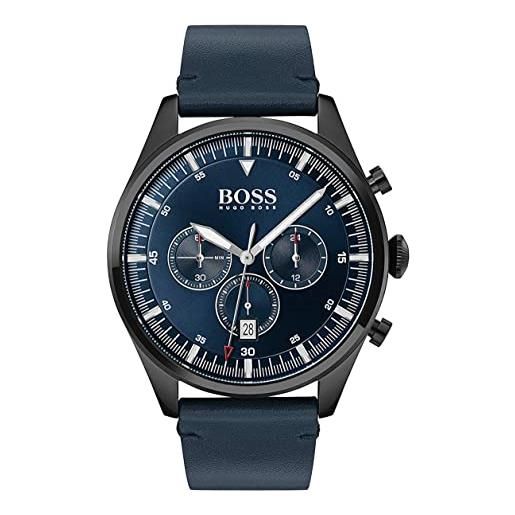 Boss orologio con cronografo al quarzo da uomo con cinturino in pelle blu - 1513711