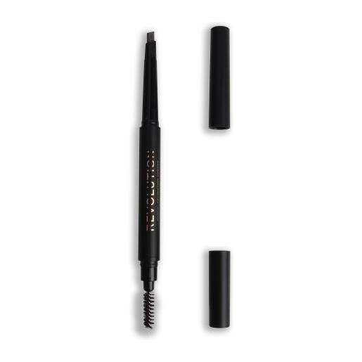 Makeup Revolution London duo brow definer matita duo per la definizione delle sopracciglia 0.15 g tonalità dark brown