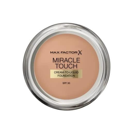Max Factor miracle touch, fondotinta coprente con acido ialuronico, 080 bronze, 12 ml