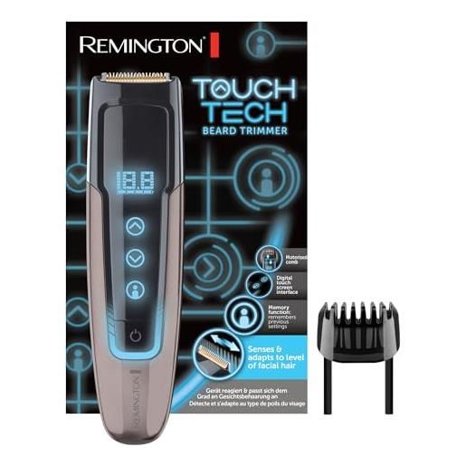 Remington regolabarba uomo - regolazione della lunghezza 0,4-18 mm - superficie touch screen digitale, funzionamento a rete-batteria agli ioni, funzione di ricarica micro usb, touch tech, mb4700