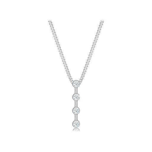 DIAMORE elli diamonds collana donne asta di base geo cerchio con diamante (0,06 ct. ) in argento sterling 925