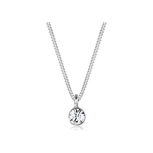Elli Collana Pendente a piastrina in Argento Sterling 925 dorato design Geo opaco per donna