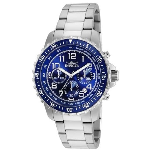 Invicta specialty - orologio da uomo in acciaio inossidabile con movimento al quarzo, argento/blu - 45 mm
