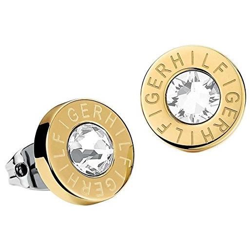 Tommy Hilfiger jewelry orecchini da donna in acciaio inossidabile decorato con cristalli, oro (gold)