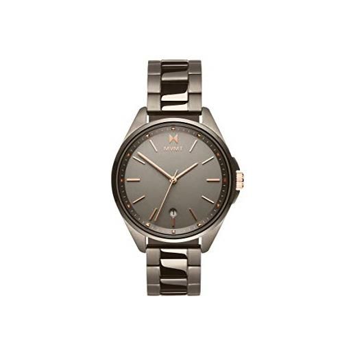 MVMT orologio analogico al quarzo da donna collezione coronada con cinturino in ceramica, pelle o acciaio inossidabile grigio (grey)