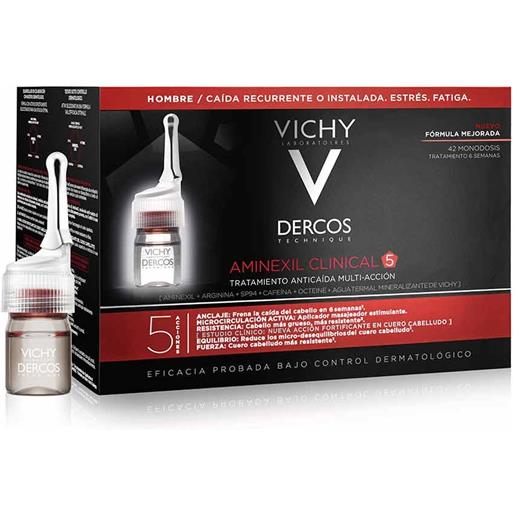 Vichy Dercos - aminexil trattamento anticaduta uomo, 42 fiale x 6ml