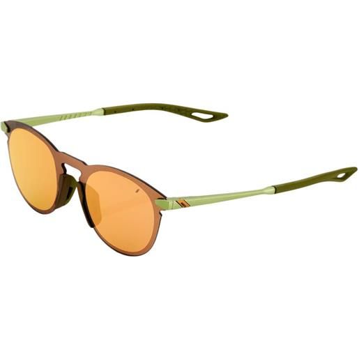 100percent legere round mirror sunglasses verde bronze multilayer mirror/cat3