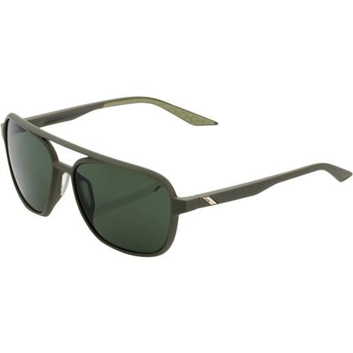100percent kasia aviator round sunglasses nero grey green/cat3