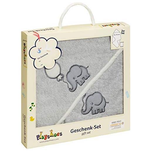 Playshoes 330901 set regalo elefante, grigio