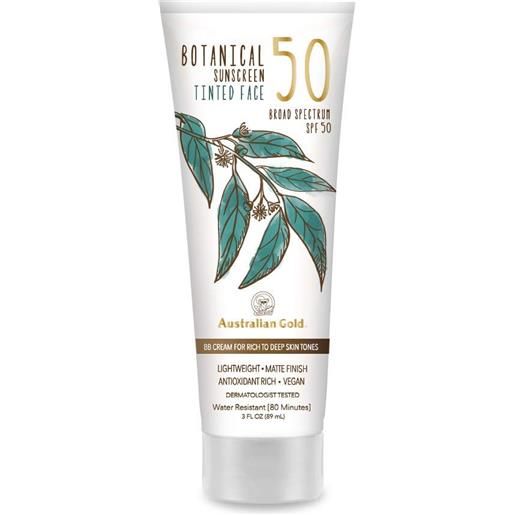Australian Gold botanical sunscreen spf 50 tinted face lotion 88ml - deep skin tones