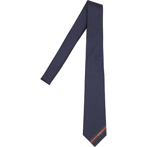 GUCCI cravatta in seta con logo gg 7cm