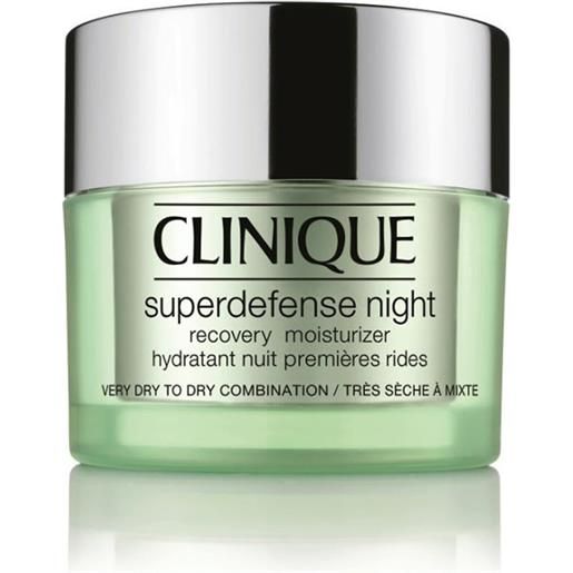 Clinique superdefense night, 50 ml - idratante da notte prevenzione prime rughe pelle viso (da molto arida a normale)