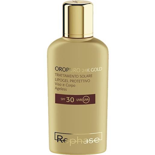 Rephase Sole rephase oropuro 24k gold - trattamento solare protettivo spf30 viso corpo, 150ml