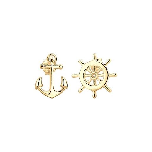 Elli orecchini da donna maritim orecchini timone ancora, in argento 925 - 0301592715