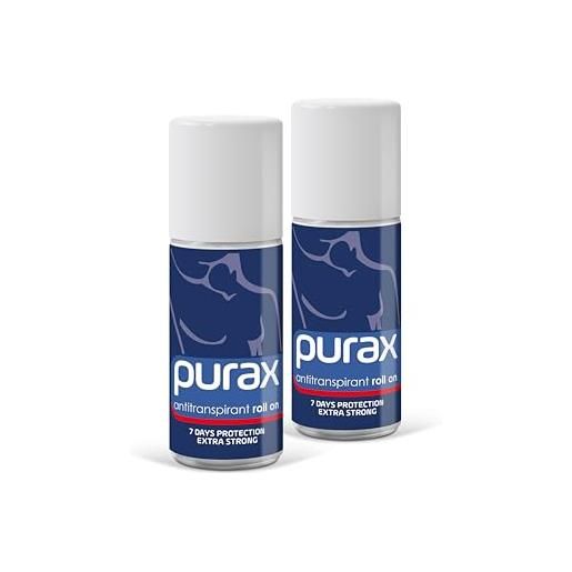 Purax double pack anti traspirante roll-on extra strong 50ml - 7 giorni di protezione, 2-pack (2 x 50 ml)