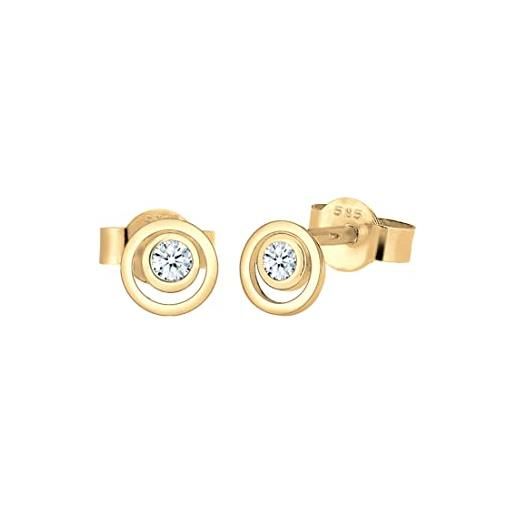 DIAMORE elli diamonds orecchini donne orecchini a cerchio con diamante di alta qualità in oro giallo 585