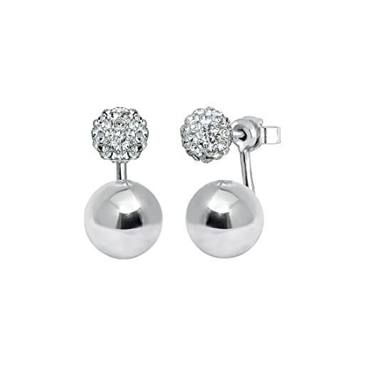 Elli orecchini a perno da donna in argento 925 con cristallo bianco
