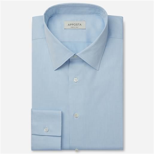 Apposta camicia tinta unita azzurro 100% puro cotone pinpoint doppio ritorto, collo stile collo italiano basso