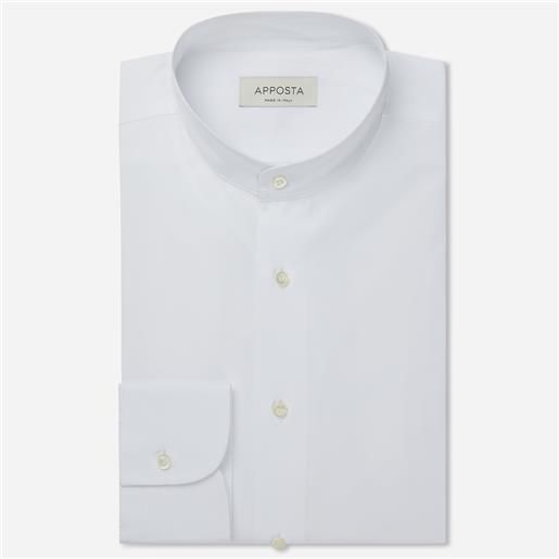Apposta camicia tinta unita bianco 100% cotone wrinkle free oxford doppio ritorto, collo stile collo alla coreana